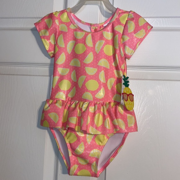Sol Swim Other - SOL Toddler Girls 1-Pc. Lemons & Sunshine Printed Swimsuit ~ Pink ~ NWT